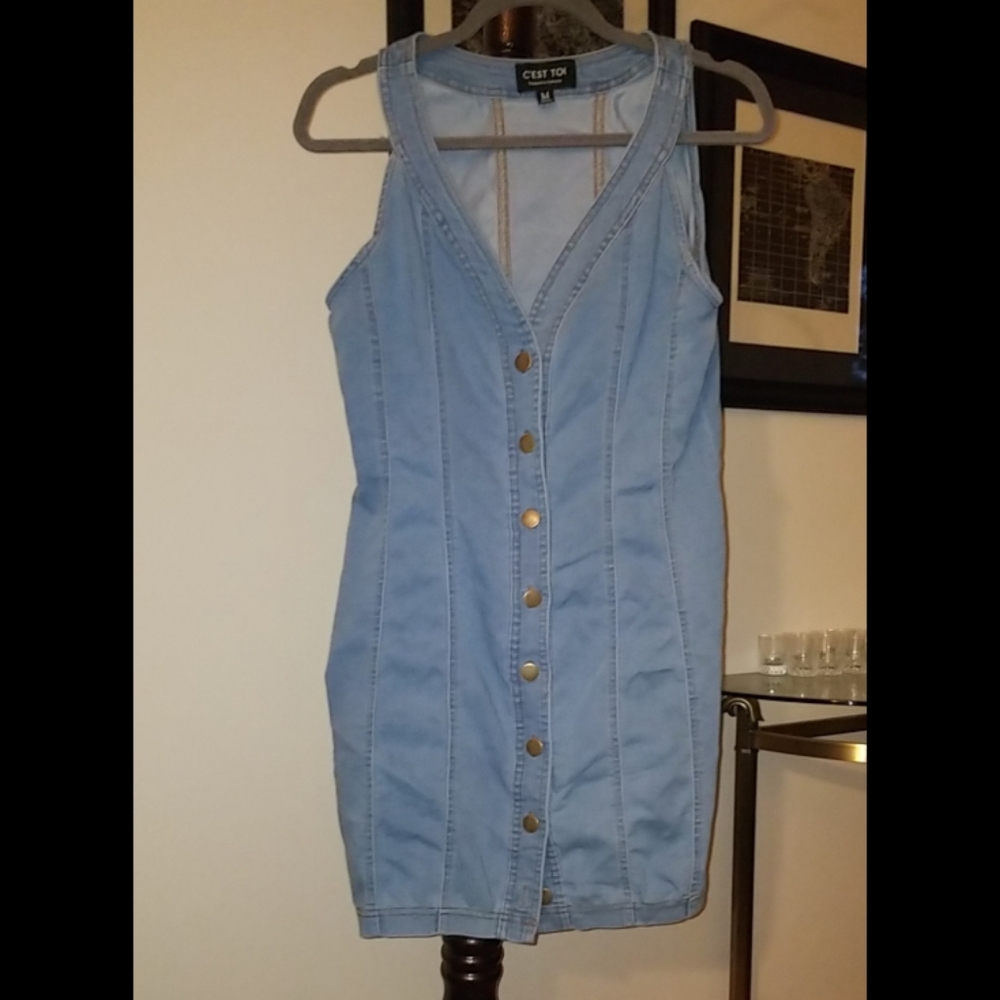 Denim bodycon button up dress